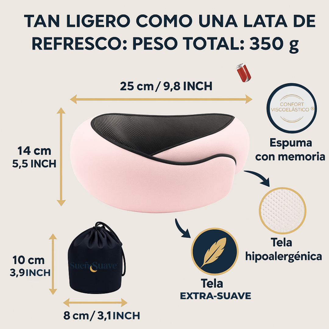 Cojín de Viaje Sueño Suave®  Elimina el Dolor de Cuello
